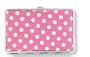 Pink & White Polka Dot Flat Frame Hinged Mini Wallet