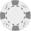 Clay Composite Ace King Poker Chips 25 11.5 gram White Poker Chips
