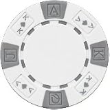 IMAGE OF Clay Composite Ace King Poker Chips 25 11.5 gram White Poker Chips