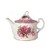 Fine Porcelain Red Rose Purple Marble Teapot, Hand Decorated