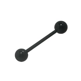Black Flexible PTFE Barbell Tongue Ring