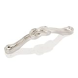 21ZbK3QgsBL. SL160  Jeffrey Alexander 5 1/2 Overall Length Zinc Die Cast Square Knot Cabinet Pull. Holes are 96mm center to center. Packaged with two 8/32 X 1 screws. Finish: Satin Nickel.
