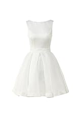 Plus Size Organza/Satin Knee Length Short Cutout Keyhole  Backless Evening Dress/Bridesmaid Dress/Party Dress/Wedding Dress  With a Bow(s)