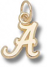 Alabama Crimson Tide Solid 10K Gold Script ''A'' 3/8'' Pendant