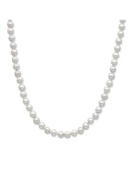 Sterling Silver 5-6mm Grey Freshwater Cultured Pearl Necklace