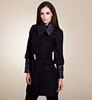 Per Una Speziale Wool Blend Quilted Large Collar Coat with Belt