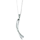 9ct Contemporary Design Curved Diamond Pendant