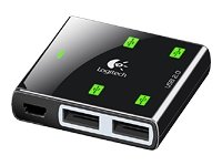 : Logitech Premium 4-Port USB Hub for Notebooks - Hub - 4 ports - Hi-Speed USB