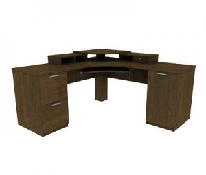 Buy Cheap Bestar Elite Corner Computer Desk-Chocolate