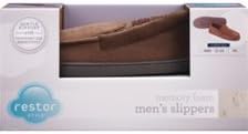 Men's Restor Style Brown Memory Foam Slippers Size Xl NEW in Box