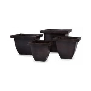 Boxed Edge Planters - Set of 4 - by Imax - 38012-4 (Oil Rubbed Bronze) (See Description) by 