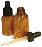 Amber Plastic Dropper Bottle 1oz 12pk