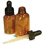 Amber Plastic Dropper Bottle 1oz 12pk