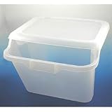 Iris Covered Recycle Bin, Stackable Plastic, Set of 4 (Frosted Clear) (14H x 17.39W x 19.69D)