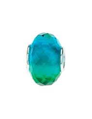 Kera Blue Green Faceted Glass Bead