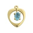 Heart Charm with Aquamarine Birthstone
