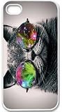Cool Cat Phone Case [Customizable by Buyers] [Create Your Own Phone Case] Slim Fitted Hard Protector Cover for iPhone 4 4S