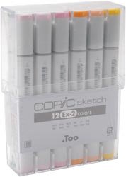 New - Copic Sketch Markers 12 Piece Set - Ex-2 by Copic Marker