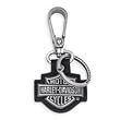 Harley-Davidson&reg; Cutout Bar & Shield Key Fob. Top-grain leather. 99444-06V