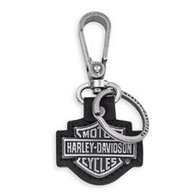 Harley-Davidson&reg; Cutout Bar & Shield Key Fob. Top-grain leather. 99444-06V