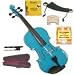 Merano MV300BL 4/4 Full Size Blue Violin with Case and Bow+Extra Set of Strings, Extra Bridge, Rosin, Pitch Pipe, Shoulder Rest