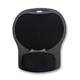 Fellowes Mfg. Co. Products - Gel Mouse Pad, w/ Wristrest, 10x12x1-1/2, Texture/Black - Sold as 1 EA - Gel wrist rest/mouse pad features a patented mechanism that allows the gel wrist rest to glide freely at the base of the mouse pad to reduce inflection and redistribute pressure points. Soothing gel with a durable Lycra covering offers exceptional comfort. Large-sized mouse pad allows for full, flowing movements, while eliminating the need to periodically pick up mouse and backtrack. Mouse pa