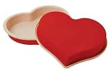 The Carefree Kitchen 2-Tone Silicone Heart Pan, Red
