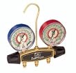 JB 23433 Zeppelin 2 Valve Brass Manifold w/R-22, R-407C/R-410A - 80mm Illuminating Gauges - CCLE-60 Hoses