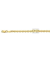14K Yellow Gold 3.1mm wide Diamond Cut Cable Link Chain with Lobster Clasp