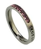 size 4 promise ring-True Love Waits OCTOBER Birthstone Ring, 1 Timothy 4:12, Princess Cut, Girls Size 5