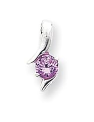 Sterling Silver Pink CZ Pendant