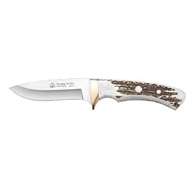 New High Quality PUMA Fox Stag Fixed Steel Blade Knives Rockwell Hardness with Leather Sheath