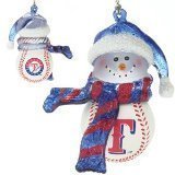 Scottish Christmas Texas Rangers Home Run Snowman Ornament Set