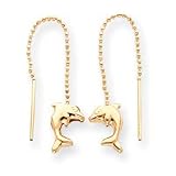 14k Dolphin Threader Earrings SE1646