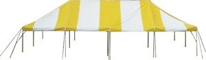 Party Tent 20 X 40 Pole Tent Yellow and White Heavy Duty Vinyl