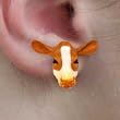 Guernsey Cow - Farm Animal Figurine Earrings Post