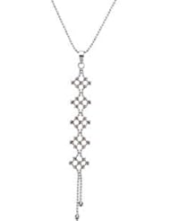Bead Necklace Pendant 14K Gold White Ch908 16 - 18 Inch