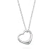 Floating Heart Necklace Sterling Silver - Rope Chain Included