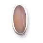 Sterling Silver Pink Shell Oval Inlay Non-pierced Earrings QE1197"
