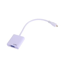 White Suitable Micro HDMI Input to VGA Adapter Converter Cable For PC Laptop