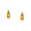 10KT Yellow Gold Stud Earrings Citrine & Diamond