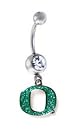 Oregon Ducks GLITTER EDITION Sexy Belly Button Navel Ring (Logo is Encase in Premium Glitter - LIMITED AVAILABLE!)