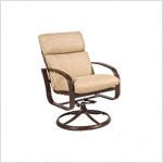 Cayman Isle Swivel Rocker w/ Cushion Fabric: Linen- Stone, Finish: Aged Green
