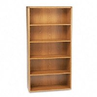 HON 10700 Series Bookcase 5 Shelves 36w x 13-18d x 71h Medium Oak