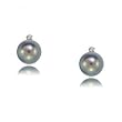 Pearl and Diamond Dyed Stud Earrings in Yellow Gold