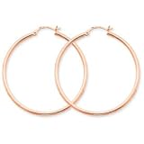 14k Gold Rose Gold 2mm Polished Hoop Earrings