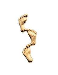 Clevereves 14K Yellow Gold 08.00X23.00 mm Footprints In The Sand Lapel Pin
