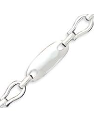 Sterling Silver Fancy Link ID Bracelet - 7.5 Inch