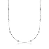 1.00 ct. t.w. Bezel-Set Diamond Station Necklace In 14kt White Gold