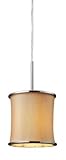 IMAGE OF Elk Lighting 20018/1 Fabrique - One Light Drum Pendant, Polished Chrome Finish with Textured Tan Shade